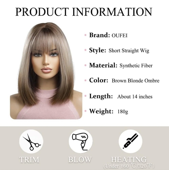 Brown Blonde Ombre Bob Wig - Picture 2 of 5